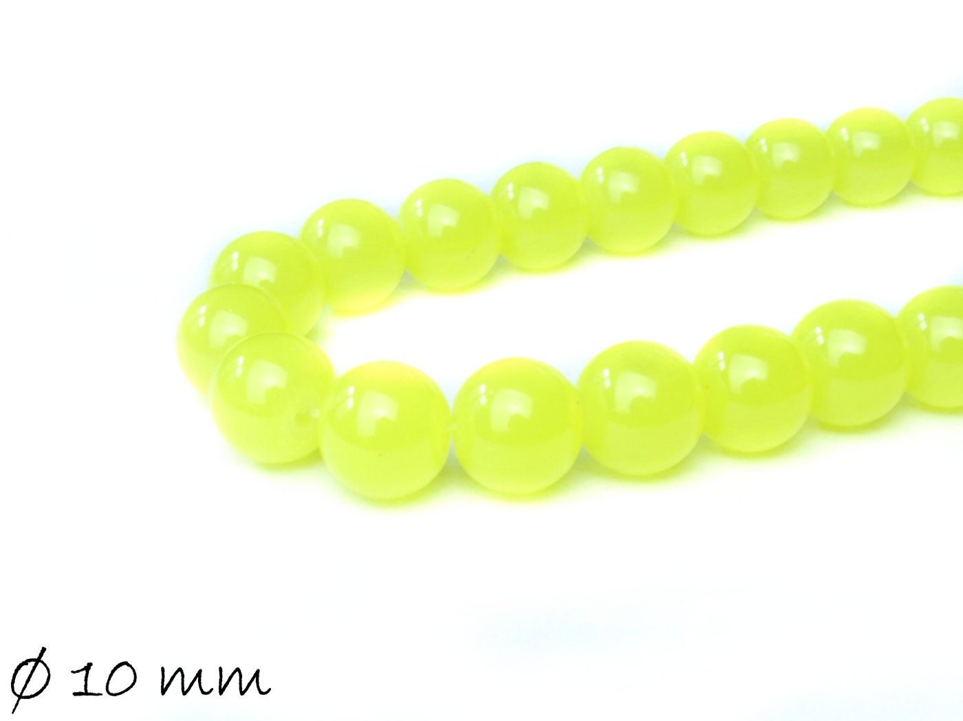 10 Stück Glasperlen,Jade-Imitat, verschiedende Farben, Ø 10 mm