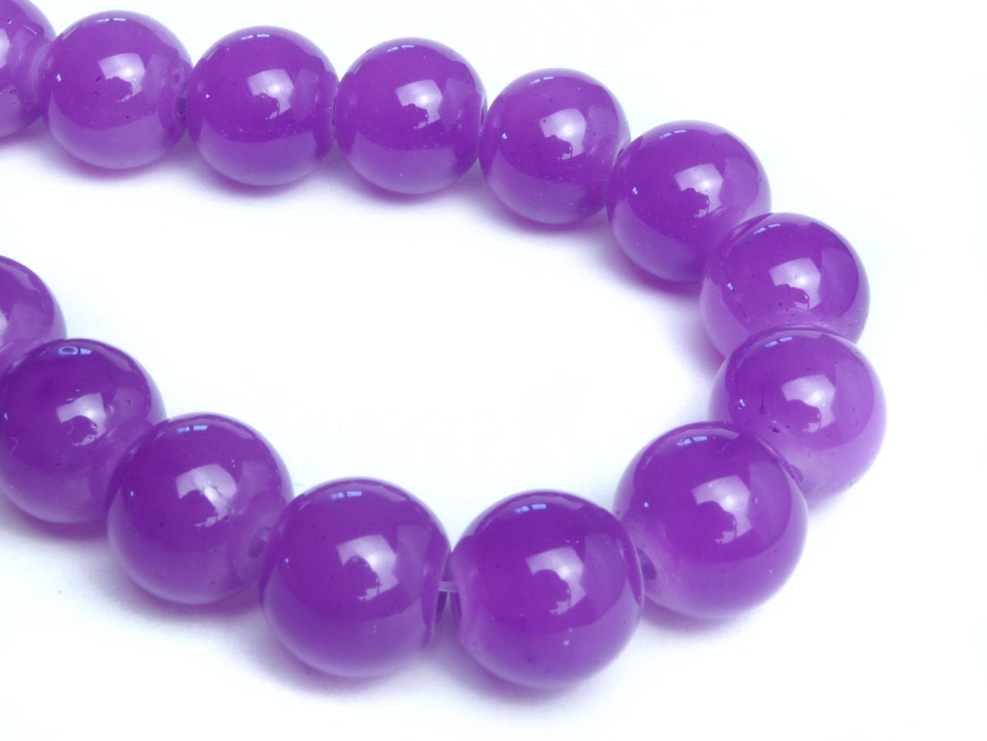 10 Stück Glasperlen-Perlen, verschiedene Farben, Ø 10 mm