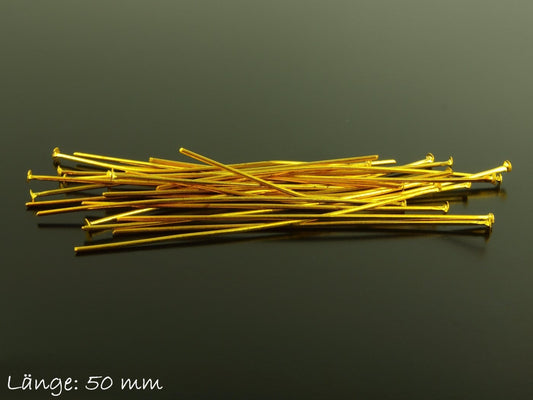 100 Stück Nietstifte (flach), gold, 50 mm