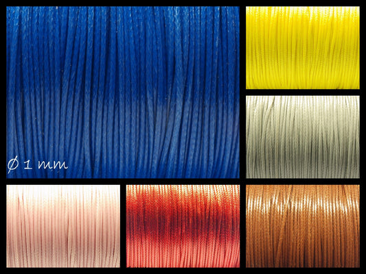 0,30EUR/m - 5 m Polyesterschnur (glatt), Ø 1 mm, verschiedene Farben 2