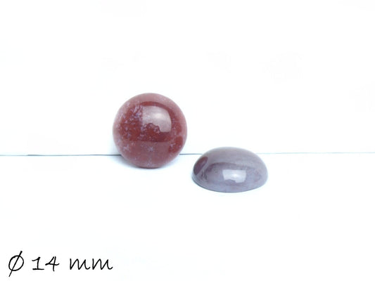 2 Stück Edelstein Cabochons, Indischer Achat, Ø 14 mm