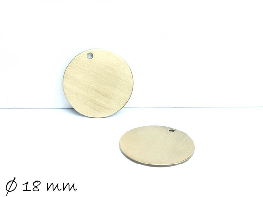 4 Stück Stempel Plättchen aus Messing, bronze, Ø 18 mm