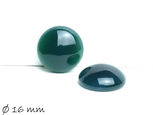 2 Stück Edelstein Cabochons, grüner Achat, 16 mm