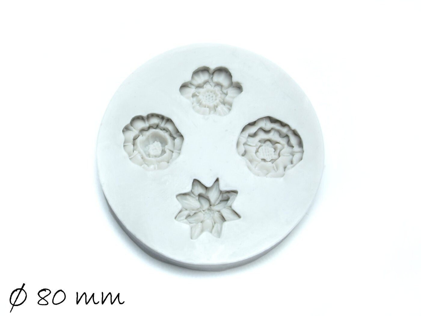 Silikonform Mold Mix Form Giessform, Blumen, Blüten, Ø 80 mm