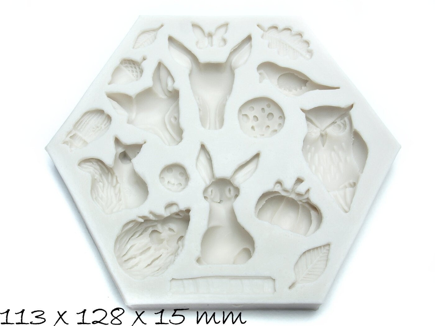 Silikonform Mold Mix Form Giessform, Tiere des Waldes, 113 x 128 mm