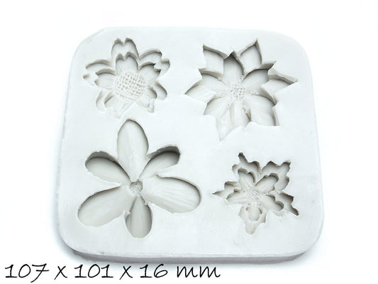 Silikonform Mold Mix Form Giessform, Blumen, Blüten, Ø 107 x 101 mm