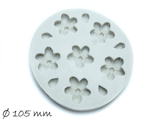Silikonform Mold Mix Form Giessform, Blumen, Blüten, Ø 105 mm
