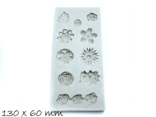 Silikonform Mold Mix Form Giessform, Blumen, Blüten, Ø 130 x 60 mm