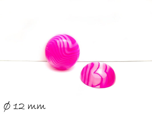 2 Stück Edelstein Cabochons, Achat (pink), 12 mm