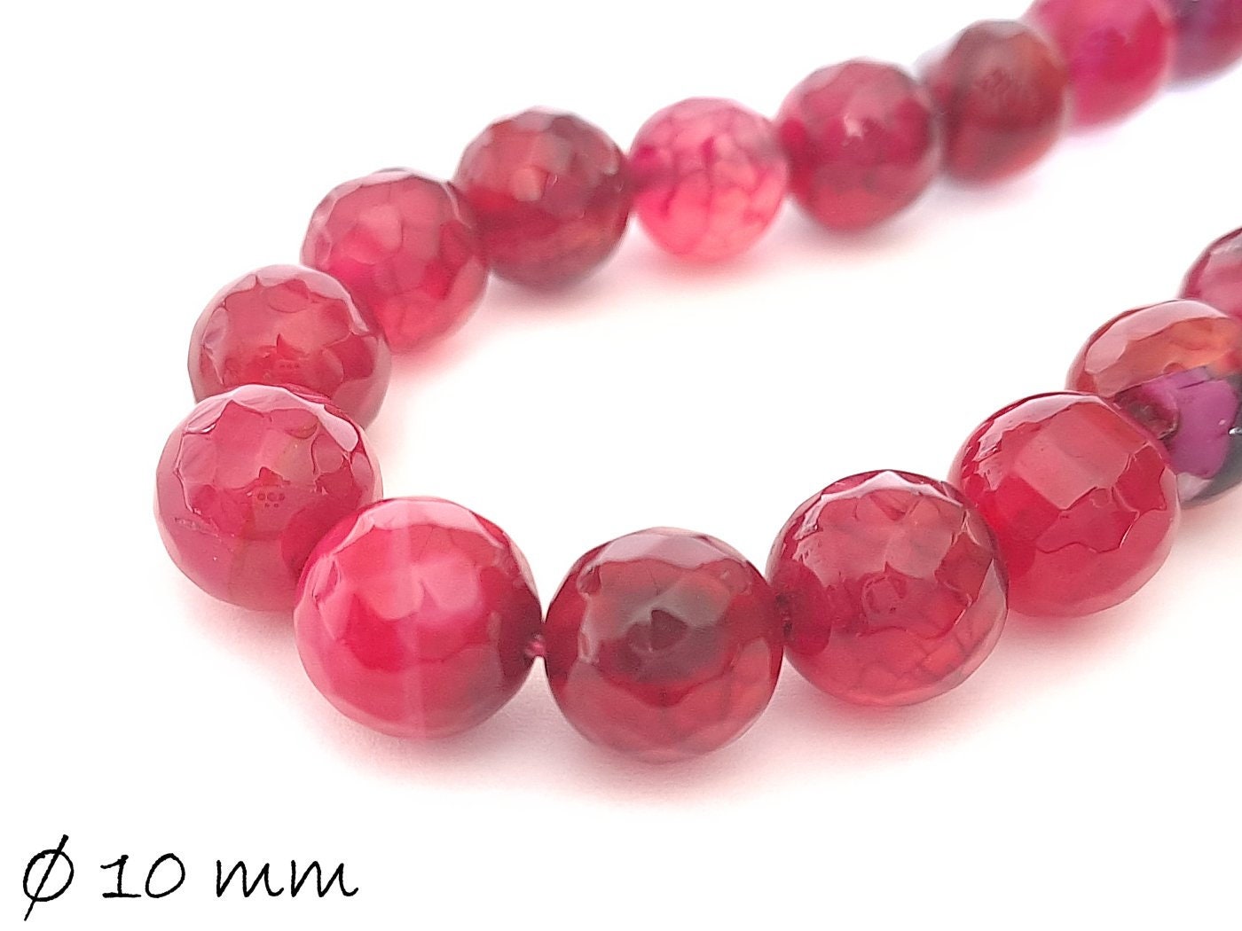 Facettierte Achatperlen10 mm, pink, rosa