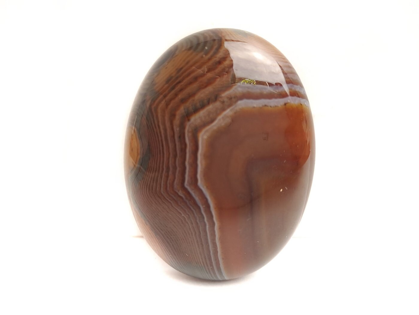 1 Stück Edelstein Cabochon Achat 40 x 30 mm braun-gelb-weiß