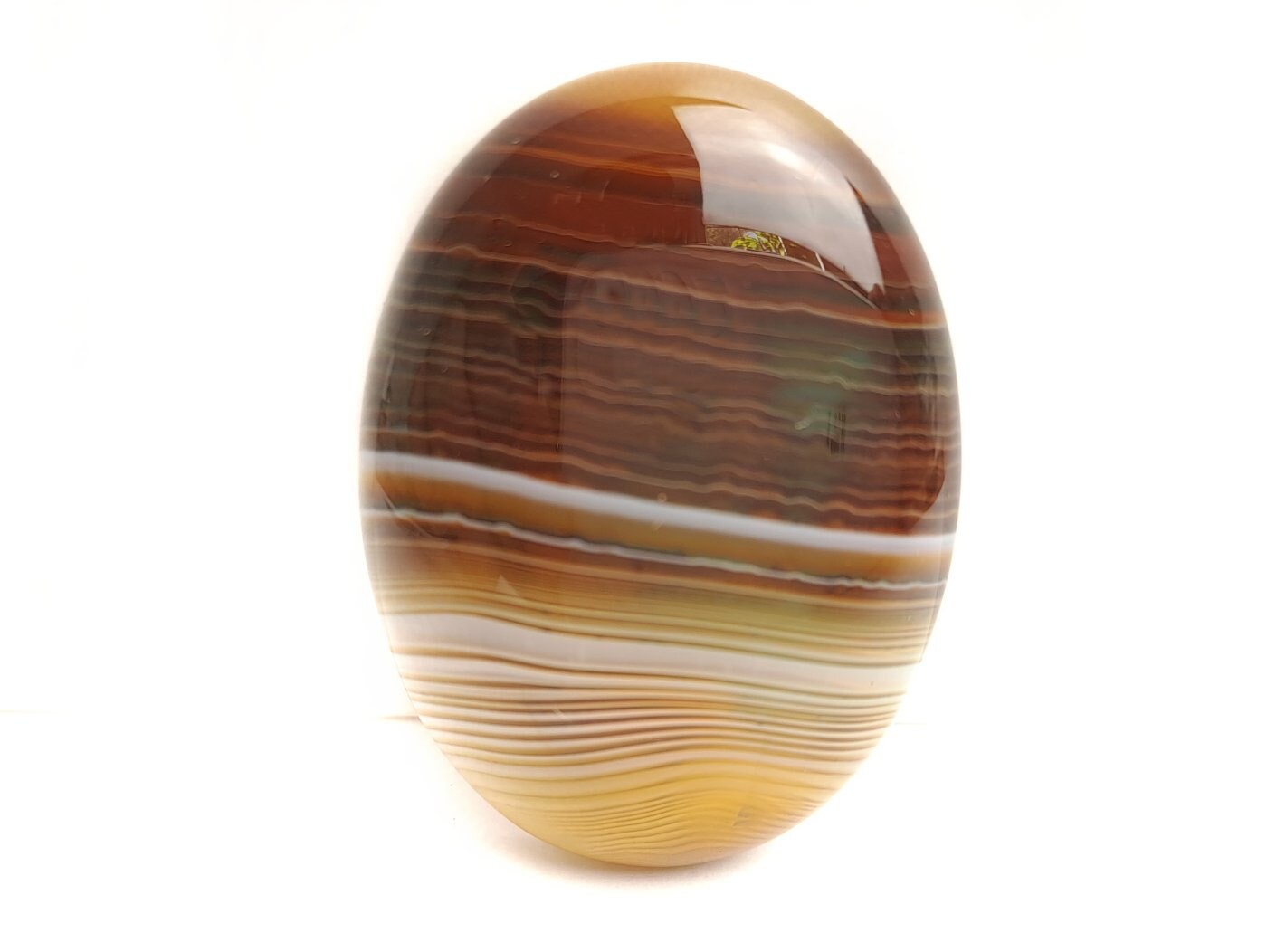 1 Stück Edelstein Cabochon Achat 40 x 30 mm braun-gelb-weiß