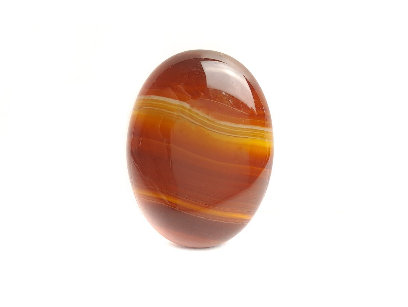 1 Stück Edelstein Cabochon Achat 40 x 30 mm braun-gelb-weiß