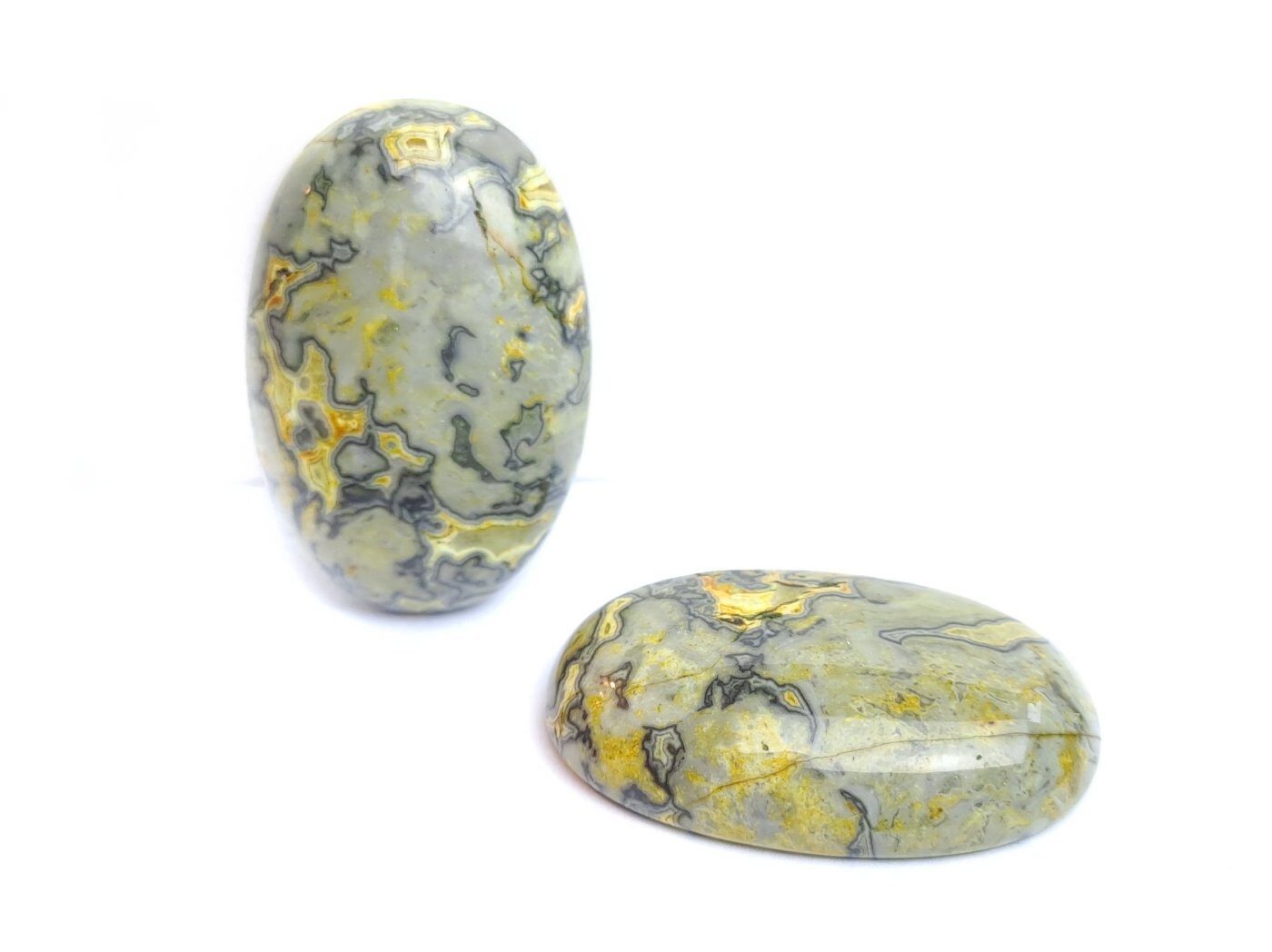 1 Stück Edelstein Cabochon, Ripple-Jasper,  30 x 20 mm, verschiedene Farben