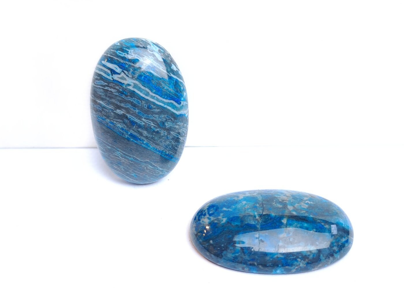 1 Stück Edelstein Cabochon, Ripple-Jasper,  30 x 20 mm, verschiedene Farben
