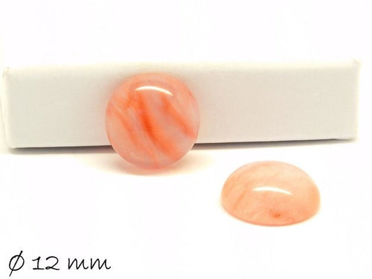 2 Stück Cabochons, Kirschquarz, 12 mm