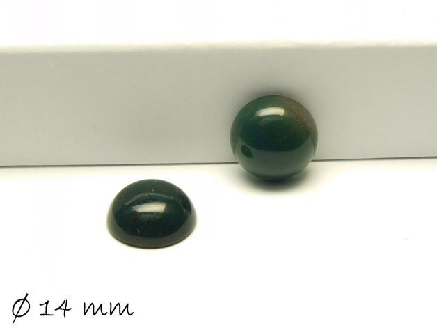 2 Stück Edelstein Cabochons, Moos Achat, 14 mm