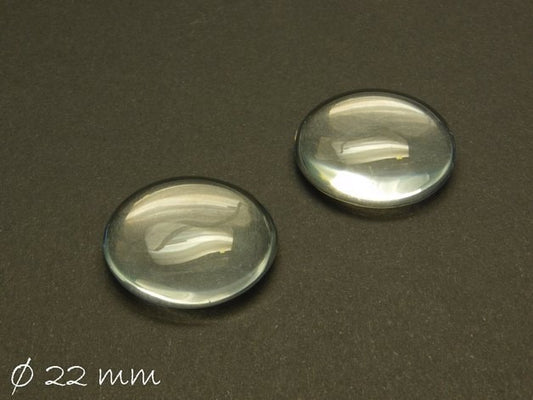 10 Stück runde klare 22 mm Glas Cabochons
